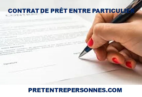 CONTRAT DE PRÊT ENTRE PARTICULIER