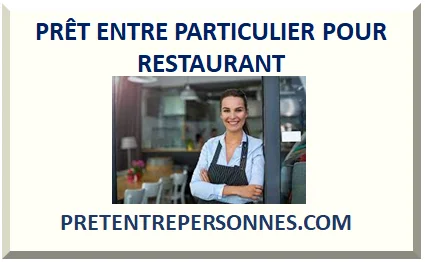 PRÊT ENTRE PARTICULIER POUR RESTAURANT