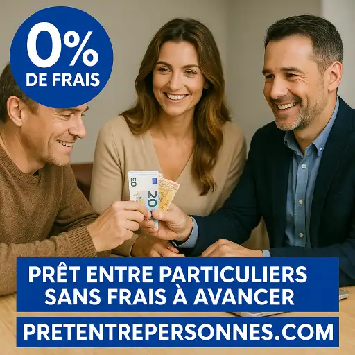 PRÊT ENTRE PARTICULIER SANS FRAIS À AVANCER